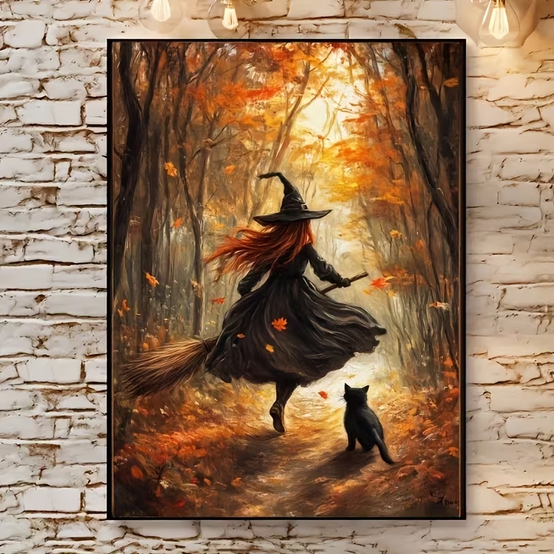 Photograph Lyrics - Ретро-картина на холсте с изображением ведьмы